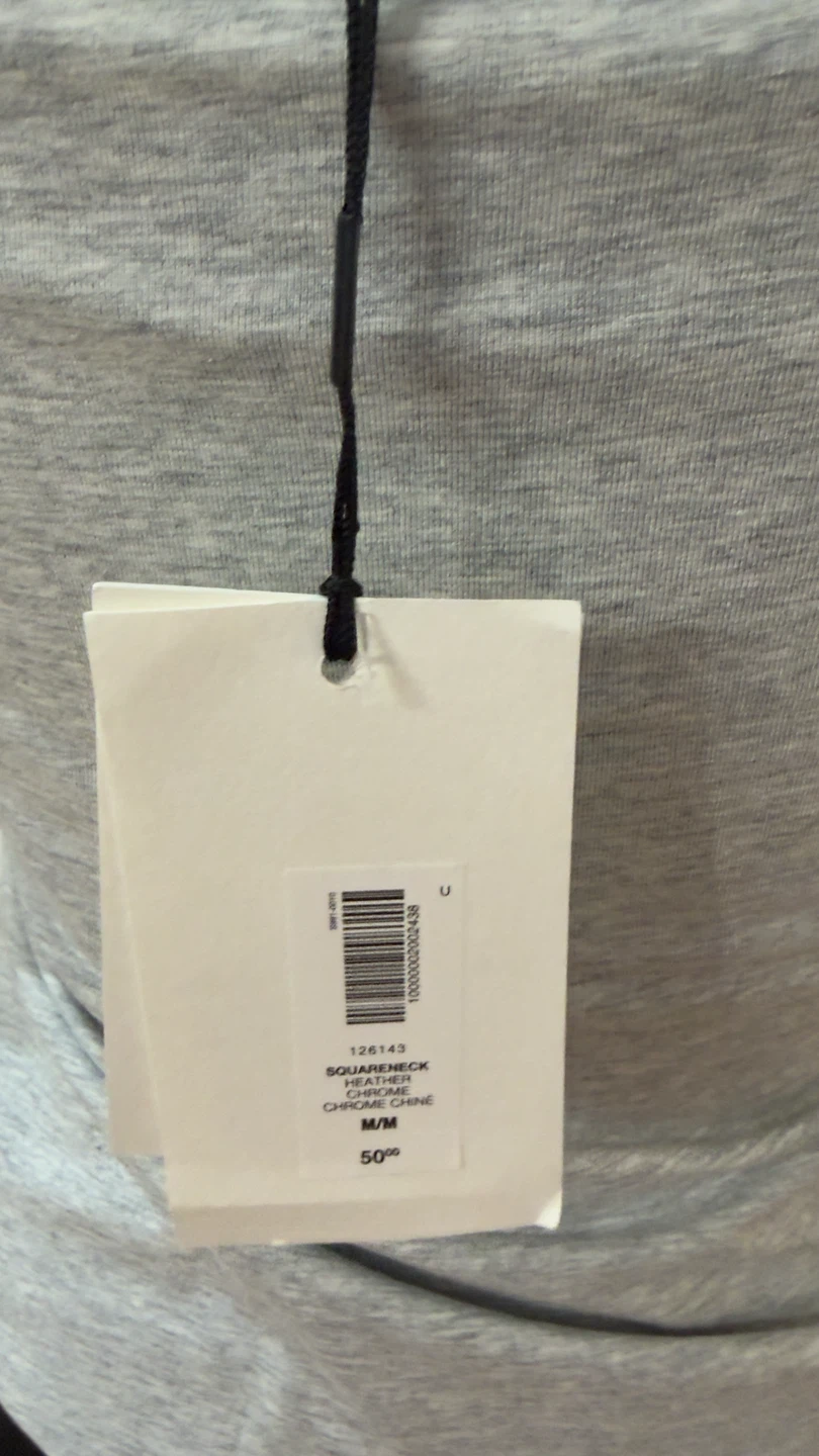 Aritzia Squareneck Bodysuit Heather Chrome - photo 4