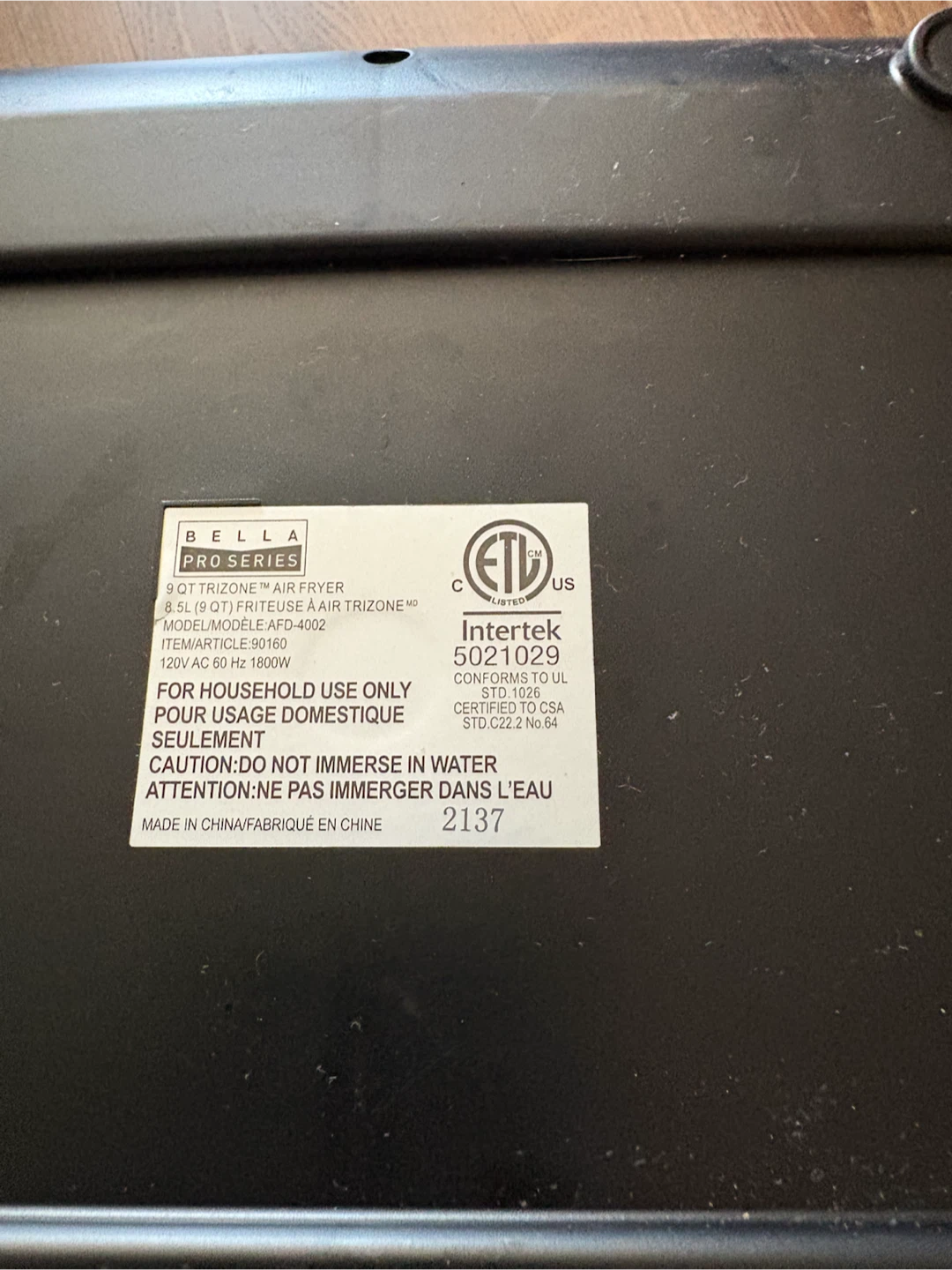 Bella Pro Series 8.5L Trizone Air Fryer - photo 4