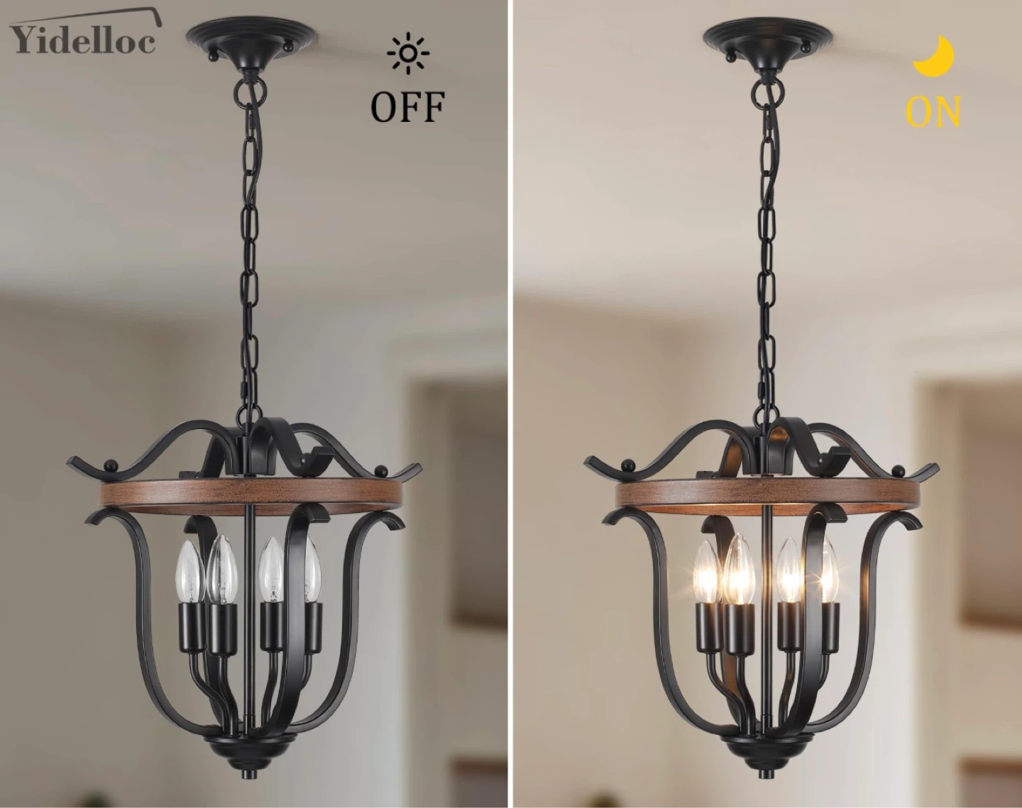Yidelloc 4-Light Farmhouse Pendant Light - photo 3