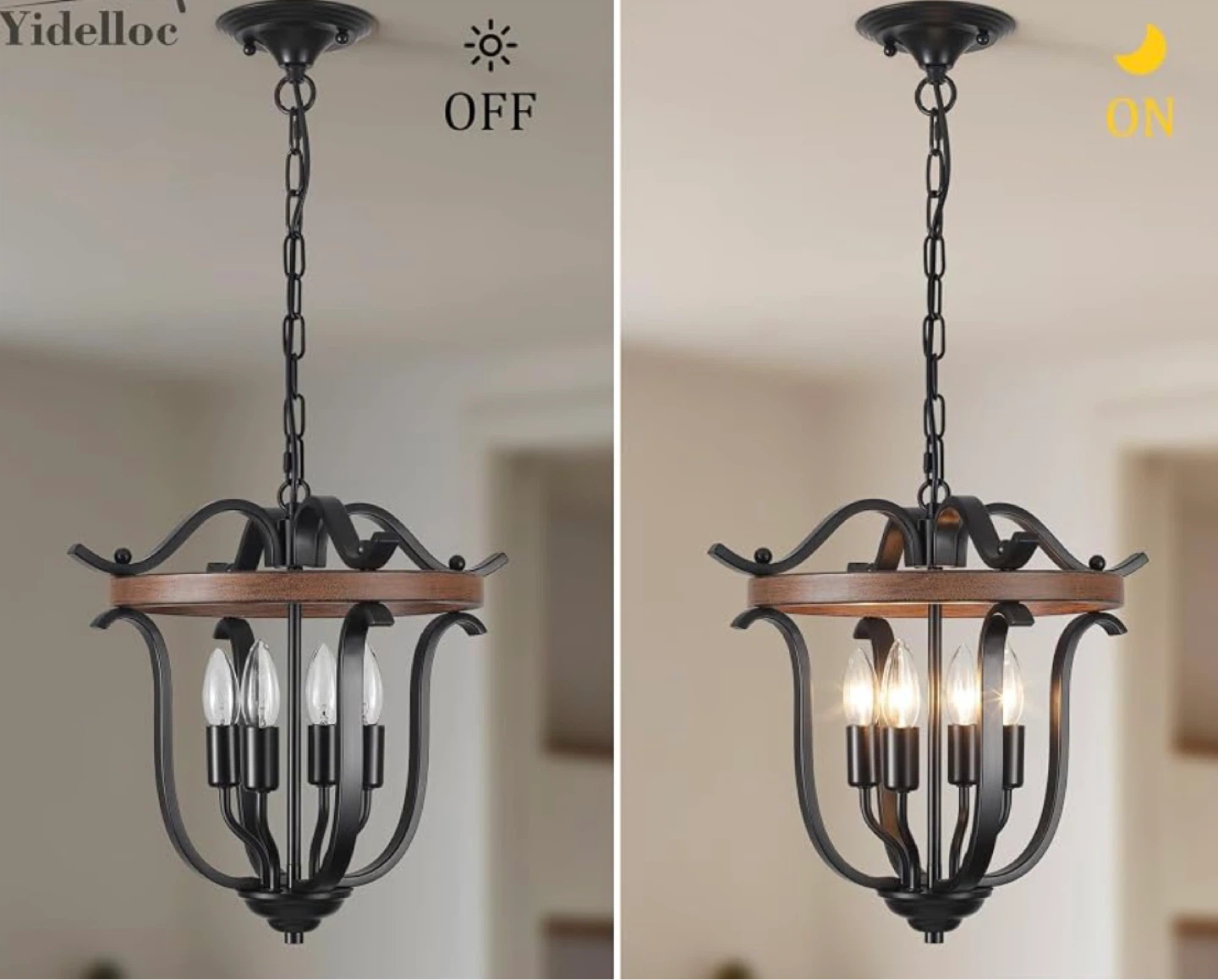 Yidelloc 4-Light Farmhouse Pendant Light