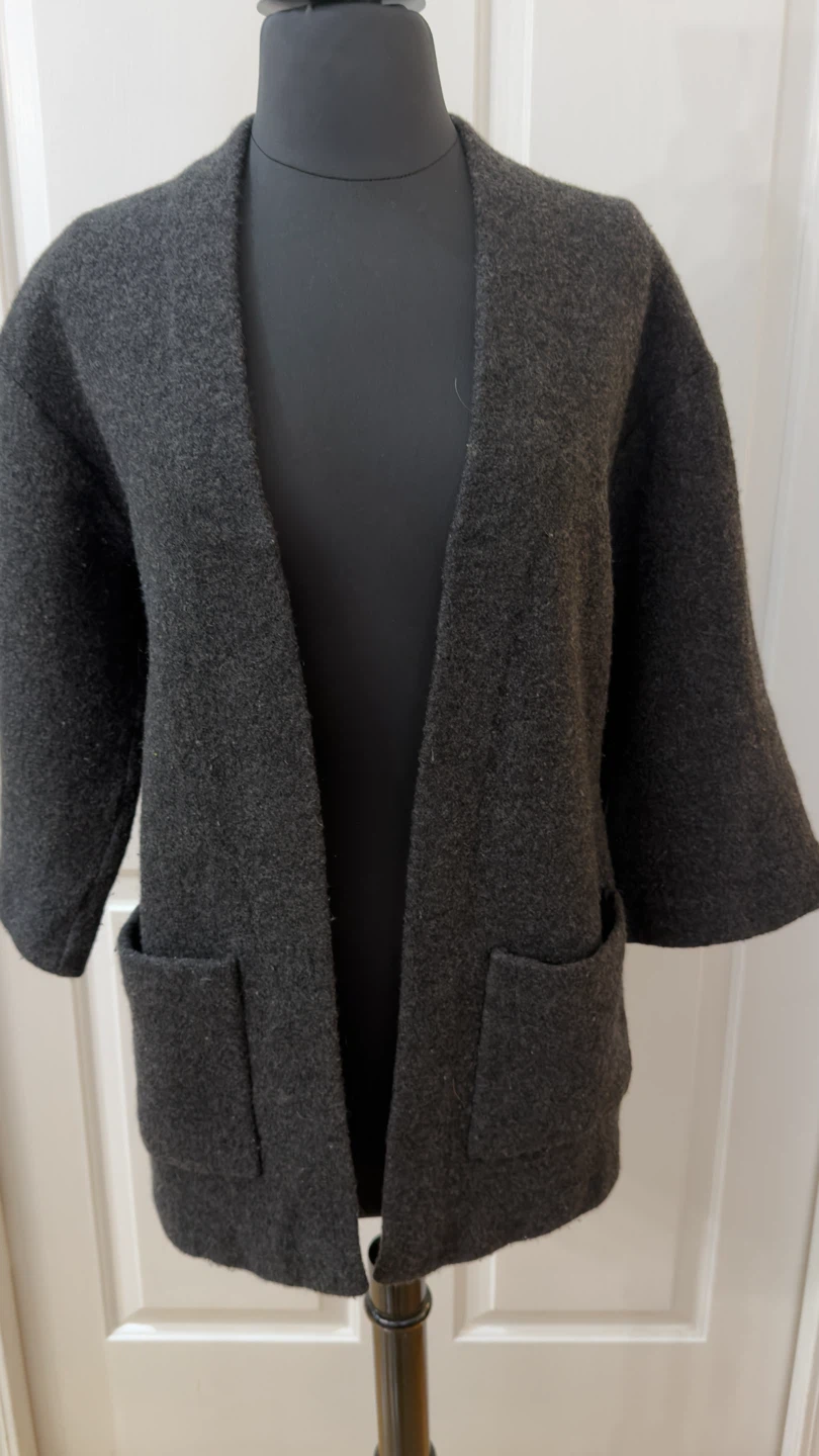 Wilfred Charcoal Grey Open Cardigan