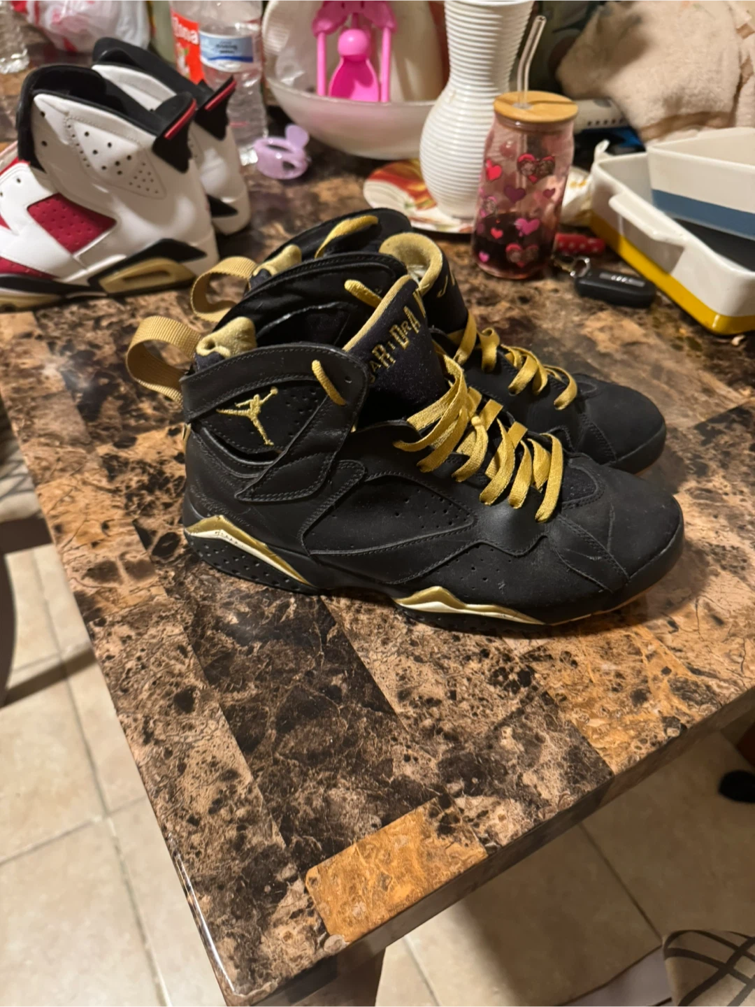 Jordan 7 Retro Black Gold Sneakers