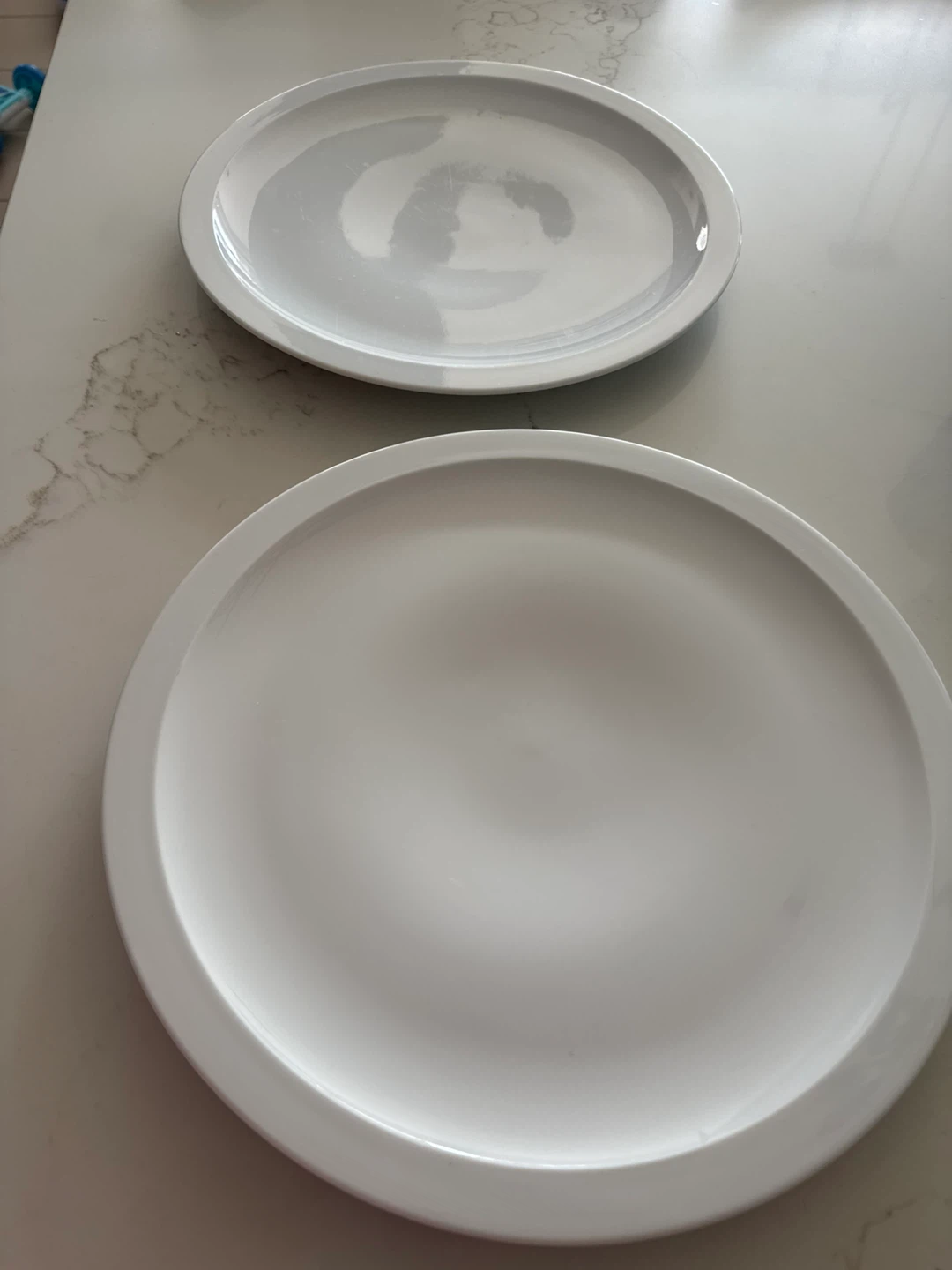 Set of Two White Dinner Plates
