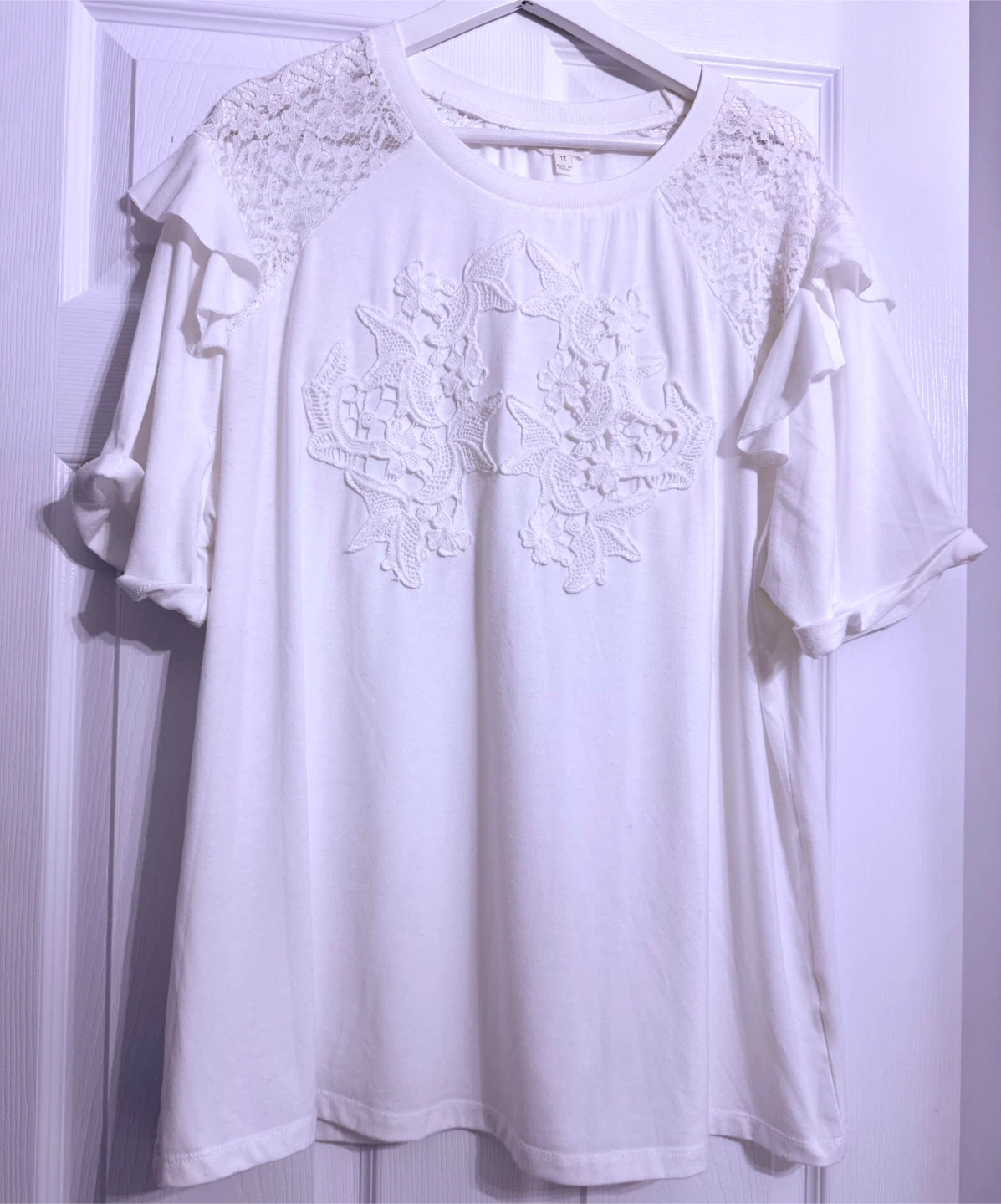 Adiva White Lace Detail Blouse - photo 2