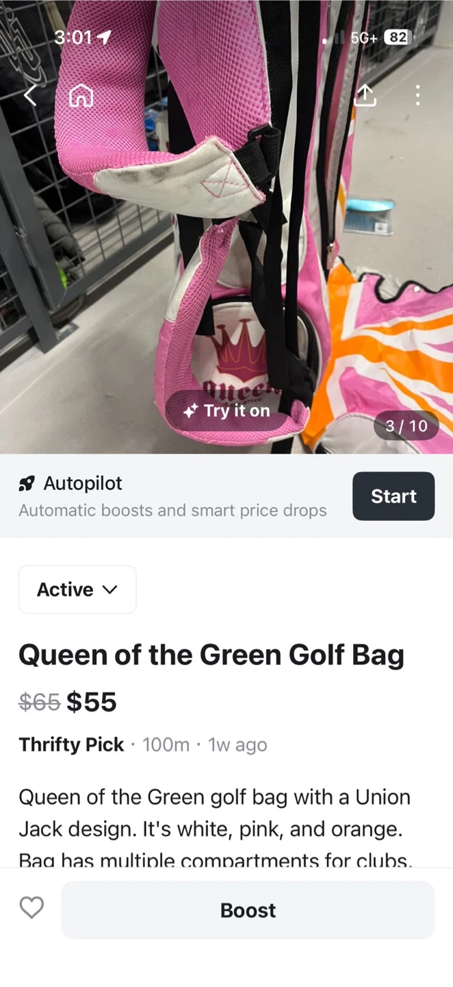Queen of the Green Golf Bag - Union Jack Design