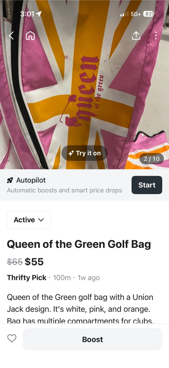 Queen of the Green Golf Bag - Union Jack Design - photo 2