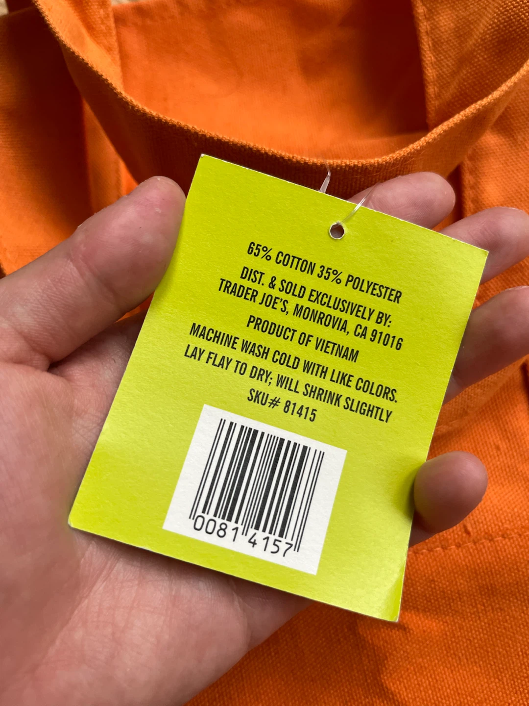 NEW Trader Joe’s Orange Trick-or-Treat Canvas Tote - photo 5
