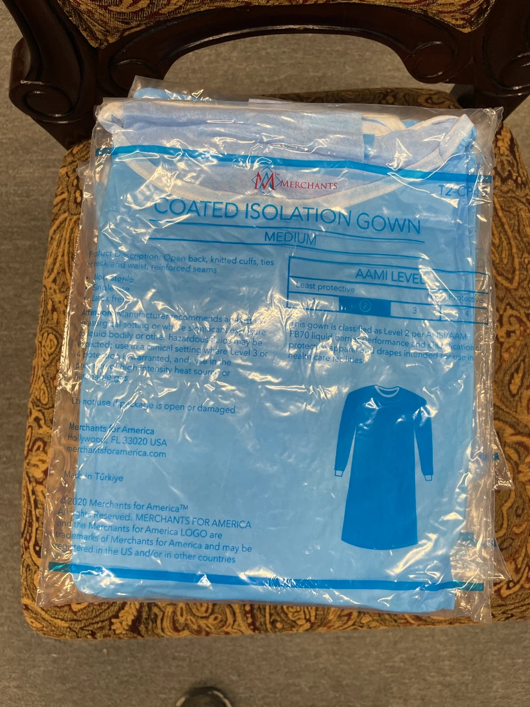 Merchants for America Coated Isolation Gown Medium - photo 2