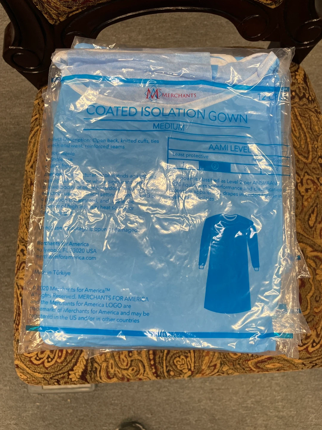 Merchants for America Coated Isolation Gown Medium - photo 3