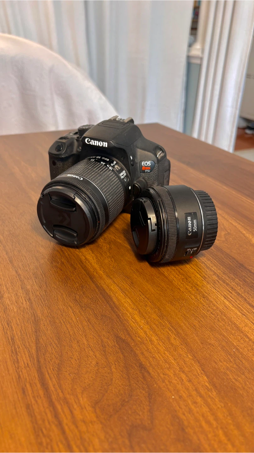 Canon EOS Rebel T5i (700d) with 18-55mm and 50mm Lenses