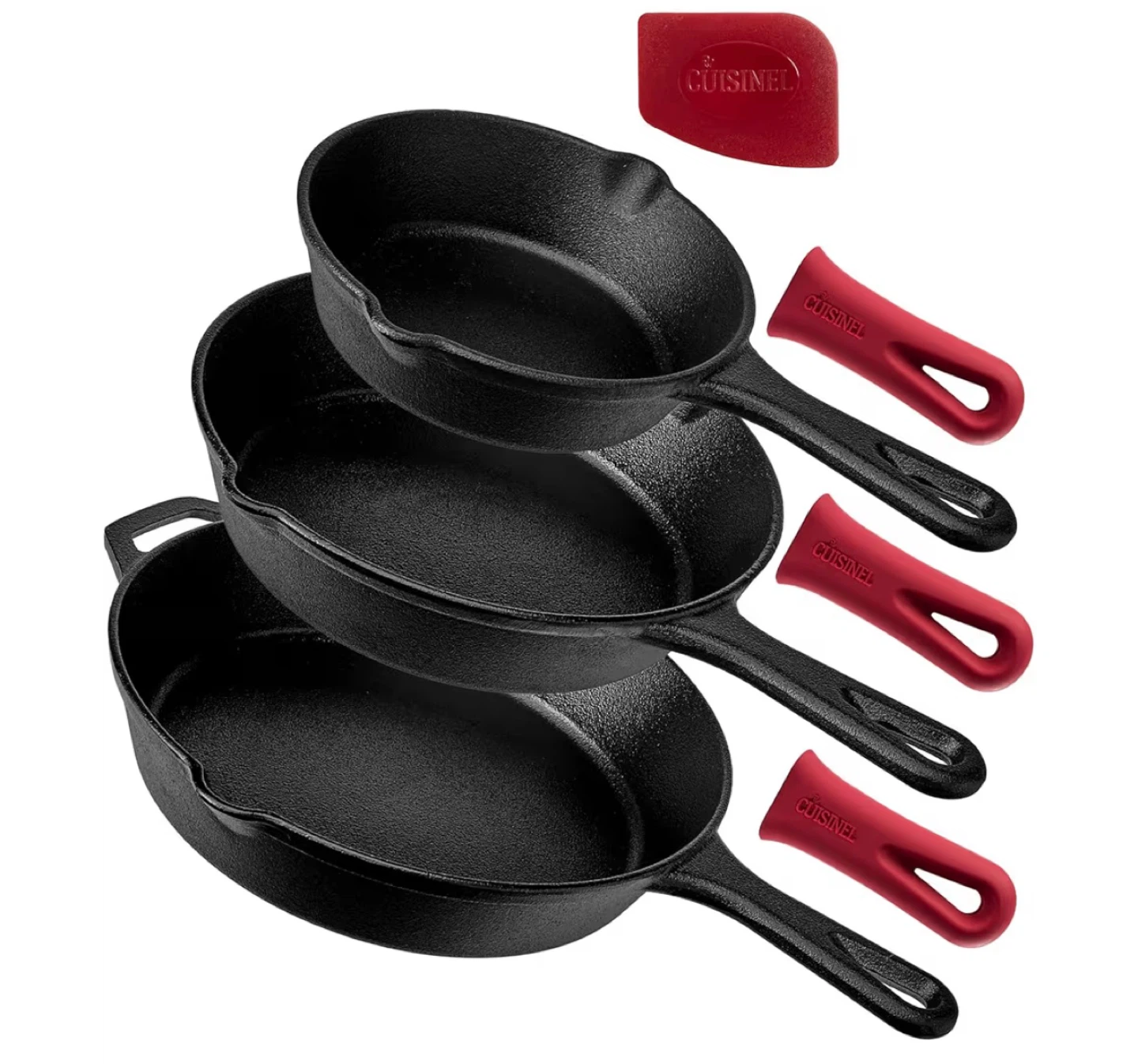 Cuisinel 4-Piece Cast Iron Skillet Set
