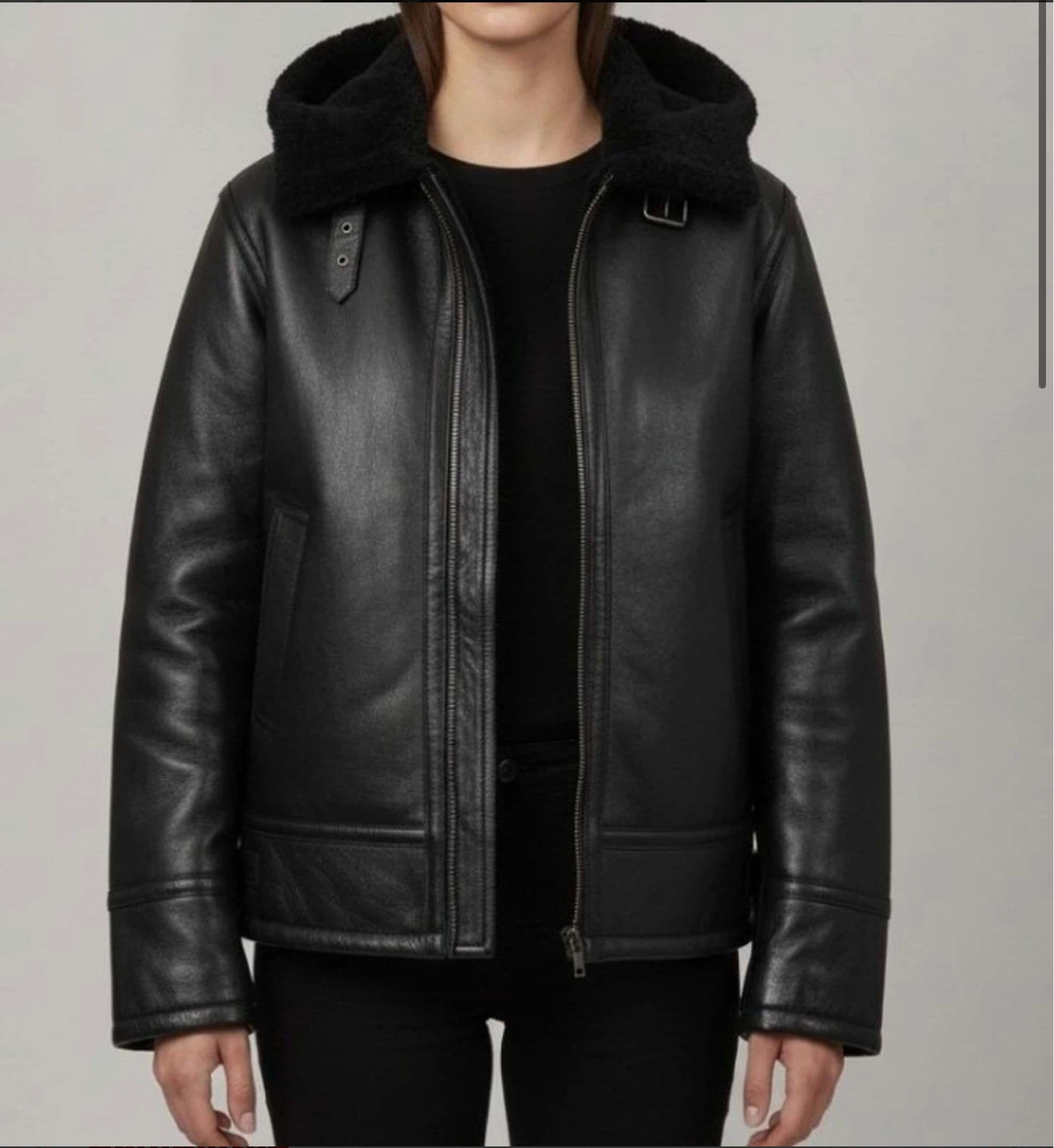 Kith Black Leather Bomber Jacket
