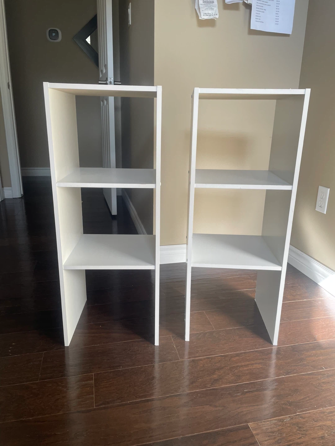 Set of 2 White 3-Shelf Bookcases
