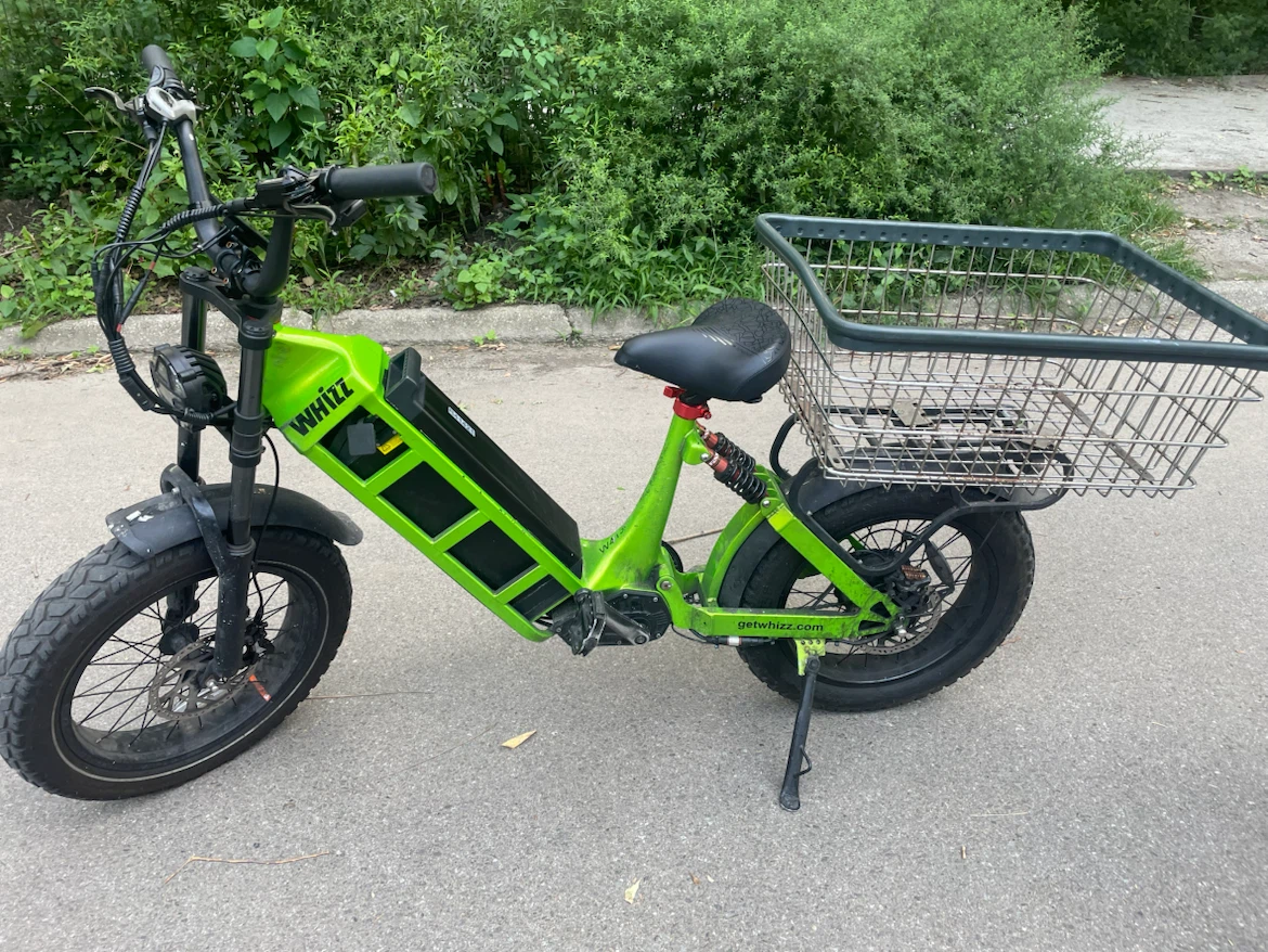 Green Whizz Electric Bike with Large Front Basket