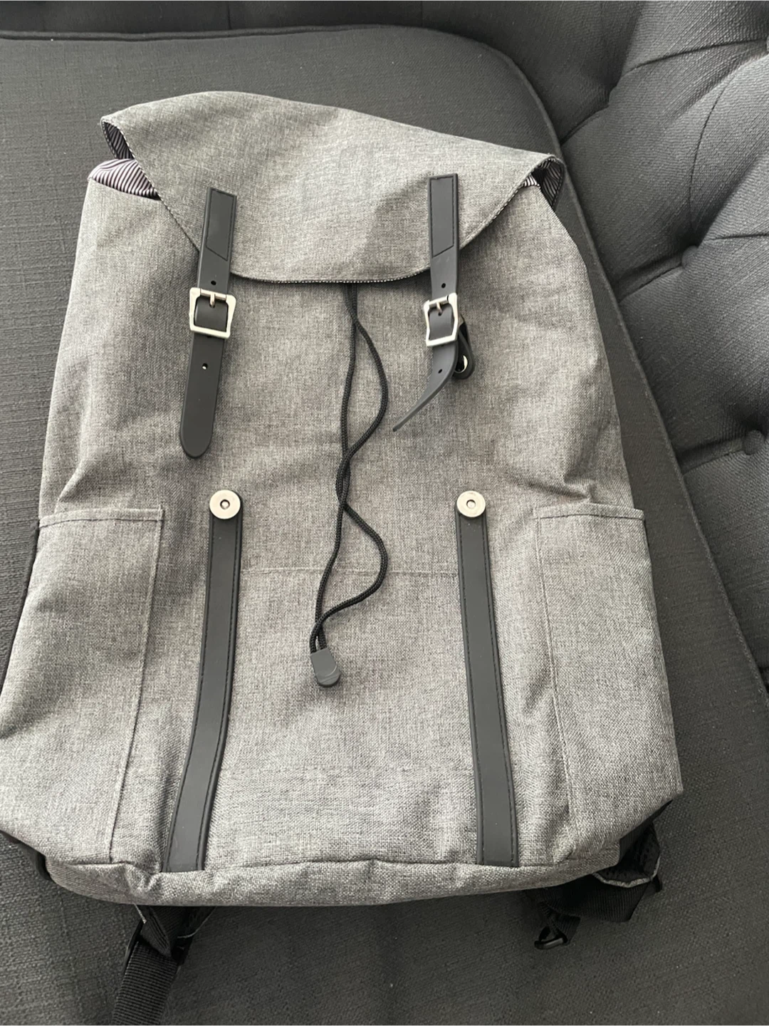 Grey Canvas Backpack