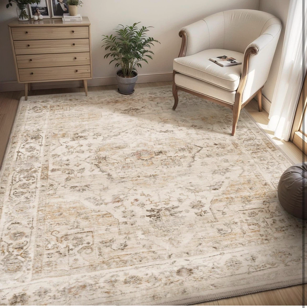 8x10 Machine Washable Area Rug - Beige