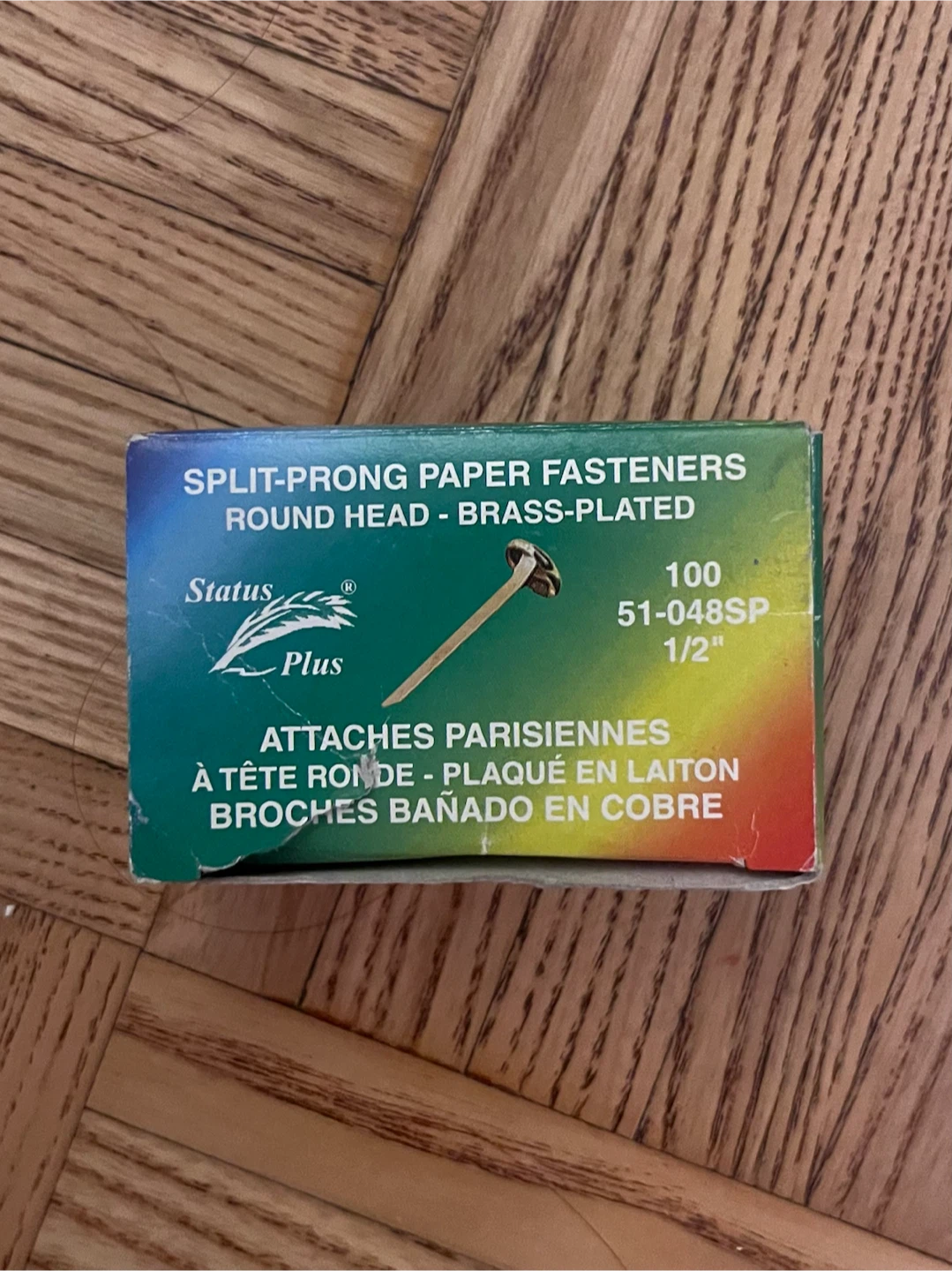 Status Plus Split-Prong Paper Fasteners 1/2 inch