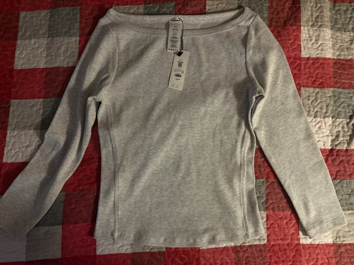 Garage Snatch Rib Boatneck 3/4 Sleeve - Spring Gray Mix