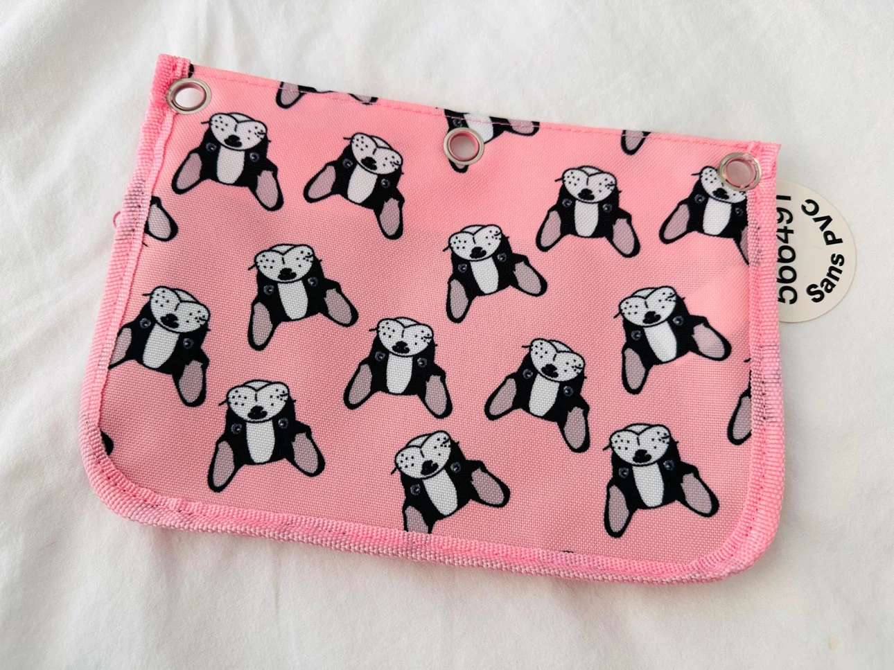 Staples Pink Dog Print Pencil Case - photo 2
