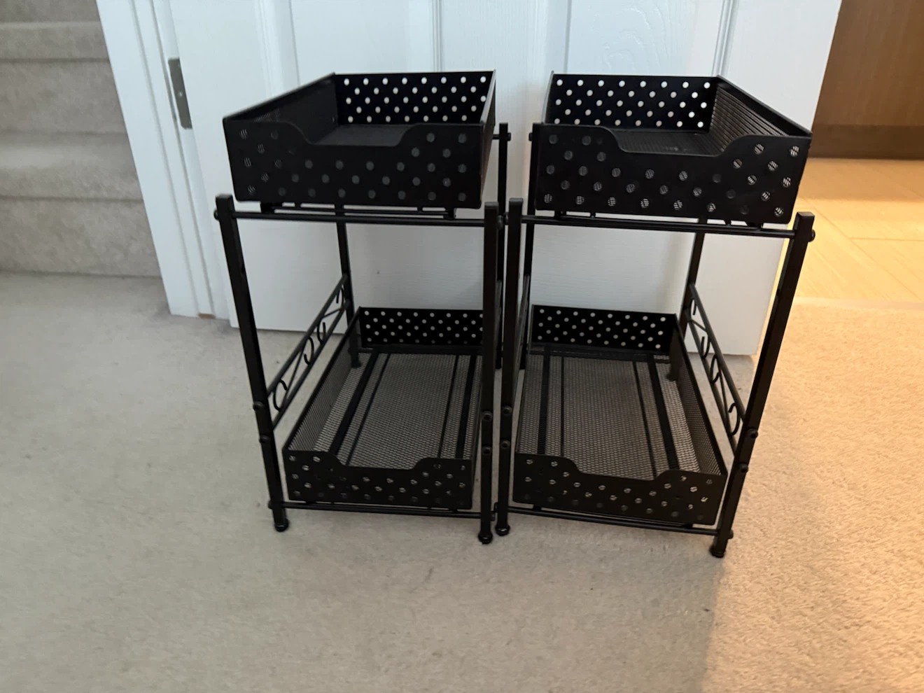 2-Tier Black Metal Storage Racks - photo 3