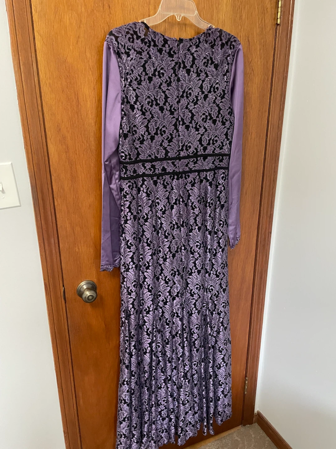 Purple and Black Lace Long Sleeve Dress - photo 2