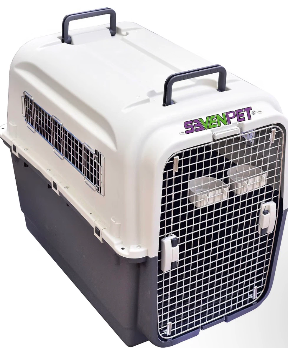 SEVENPET Iata Kennel Pet Dog Carrier Cage 89x61x74 Gray