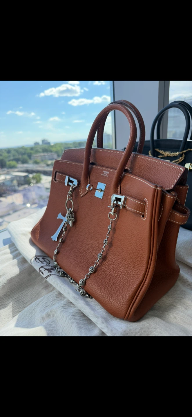 Hermes Birkin 25 Gold Swift Leather Bag