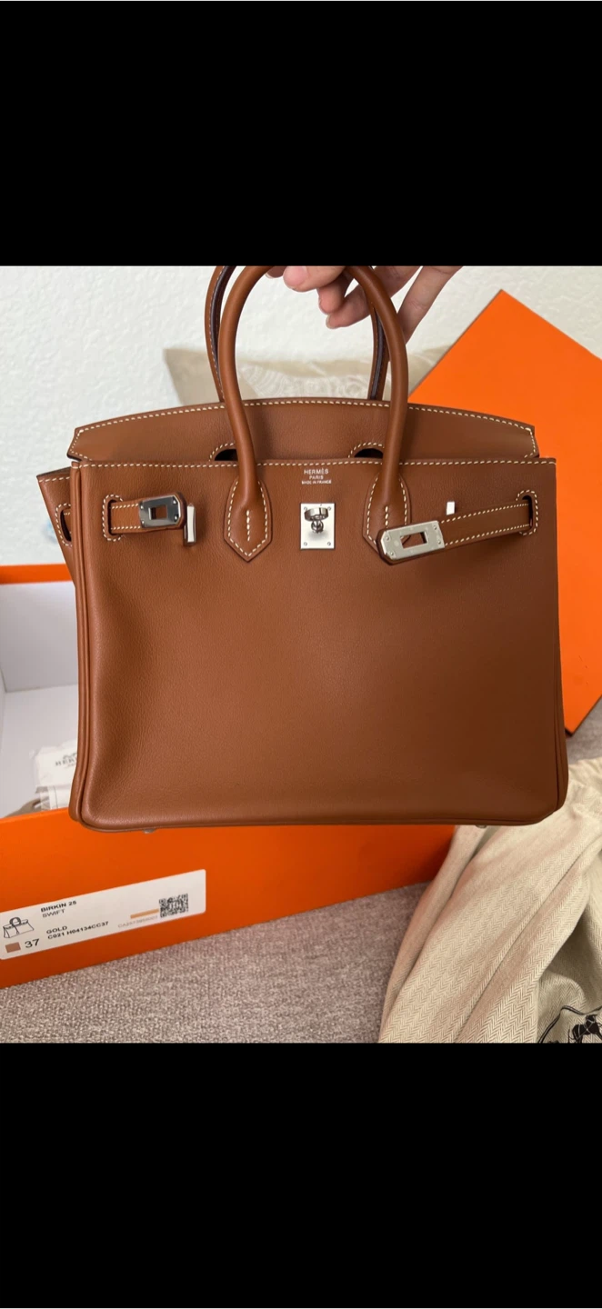 Hermes Birkin 25 Gold Swift Leather Bag - photo 5