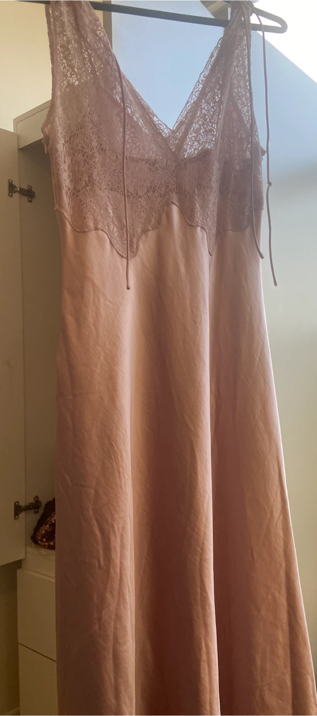 BNWT Mango Pastel Pink Lace Slip Dress