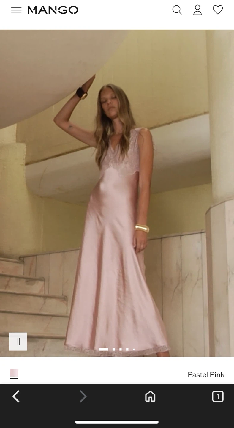BNWT Mango Pastel Pink Lace Slip Dress - photo 4