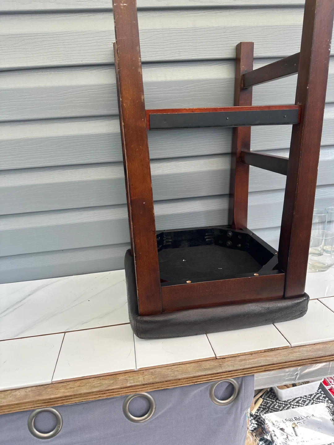 Wooden Bar Stool with Padded Seat