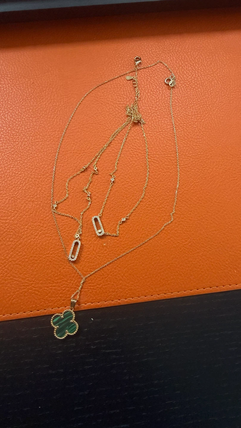 Two piece 18K gold plated necklace set