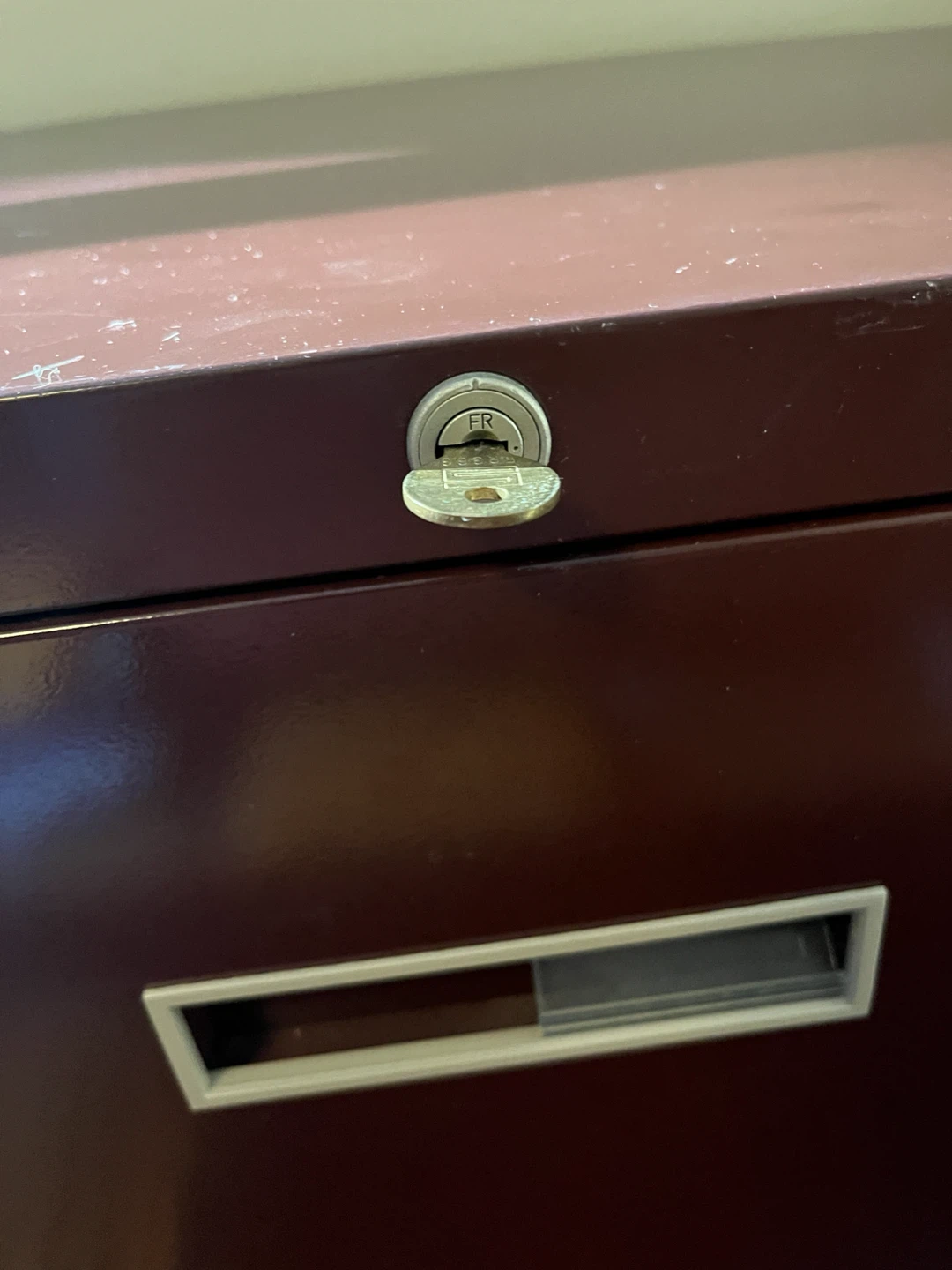 Two drawer metal filing cabinet/credenza burgundy - photo 2