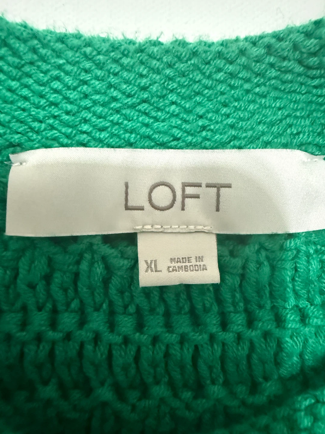 LOFT Green Textured Button-Up Cardigan Sweater XL - photo 3