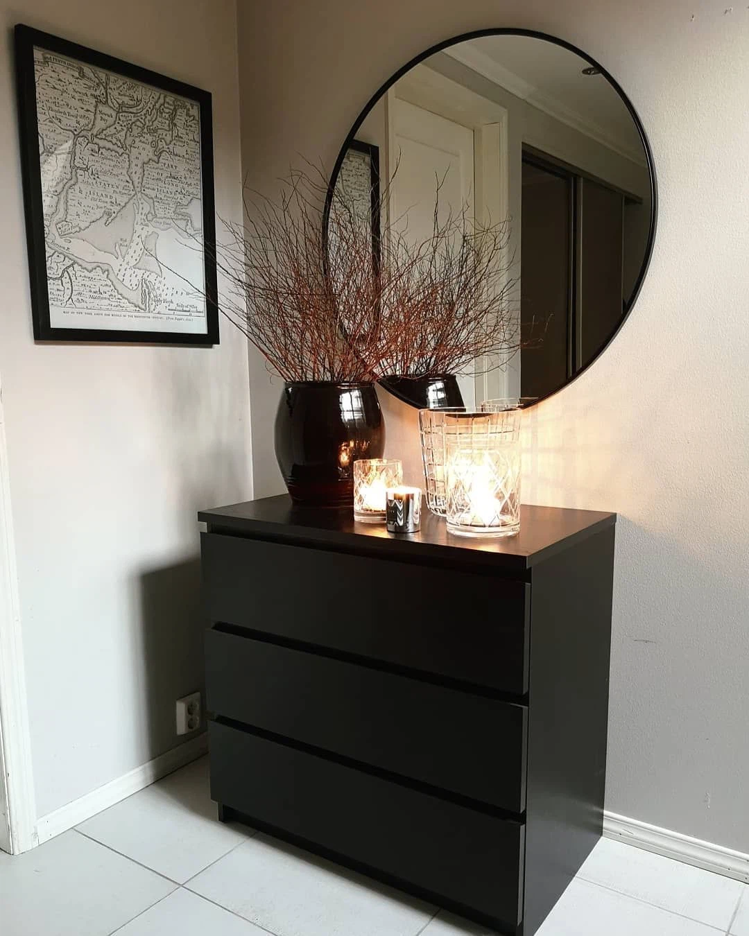 2x IKEA MALM Black 3-Drawer Dresser - photo 2