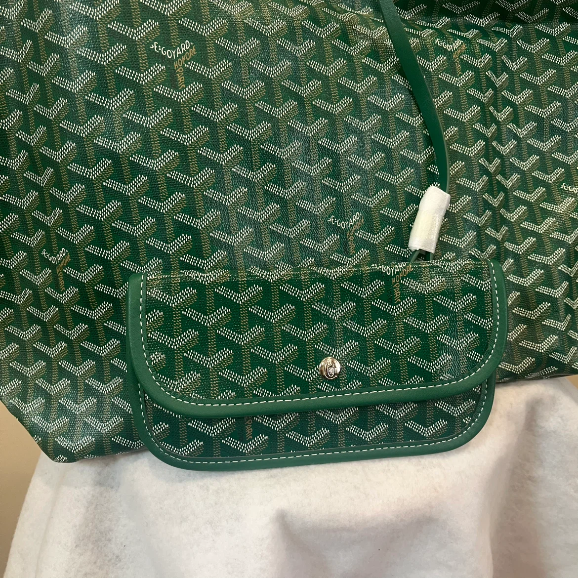 Goyard Inspired Green Tote Bag with Pouch - photo 2