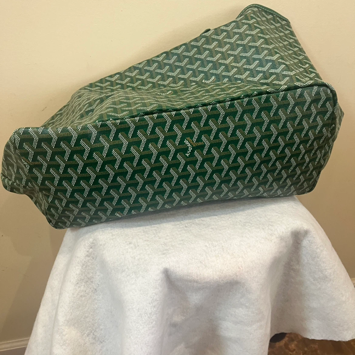 Goyard Inspired Green Tote Bag with Pouch - photo 5