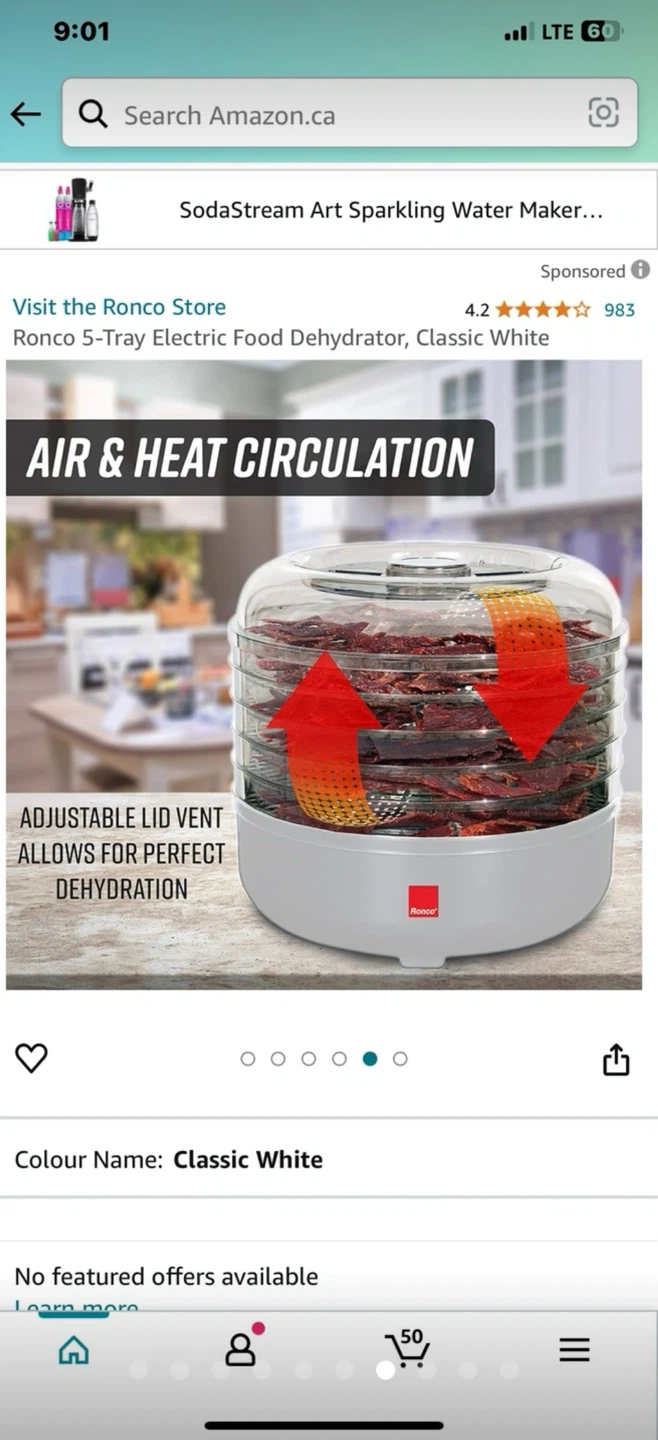 Ronco 5-Tray Electric Food Dehydrator
