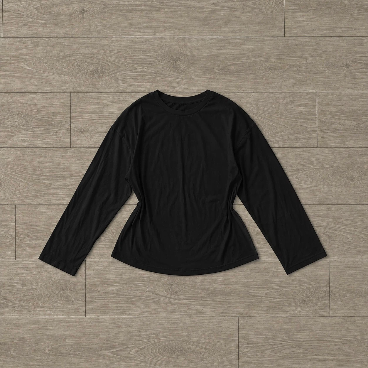 SHEIN MUSERA Black Oversized Long Sleeve Top – 100% Cotton