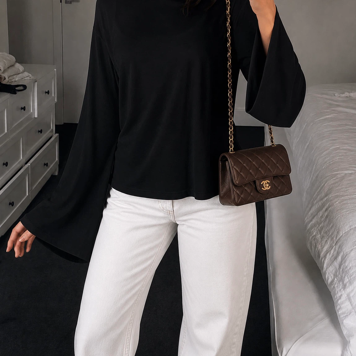 SHEIN MUSERA Black Oversized Long Sleeve Top – 100% Cotton - photo 2