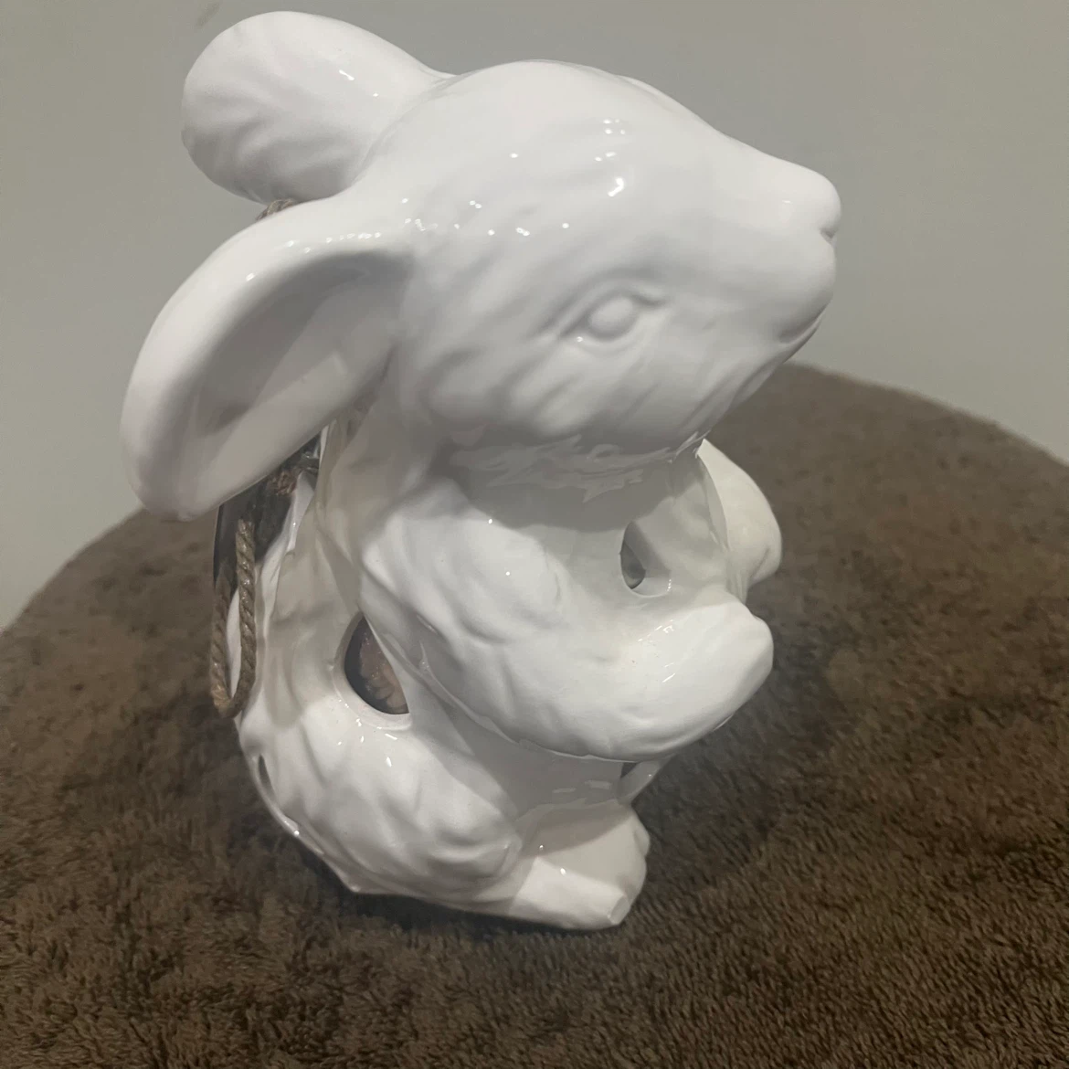 White Bunny Ceramic Lavender Sachet Holder