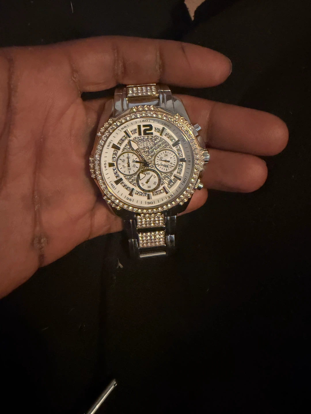 Guess Chronograph Watch with Crystal Accents