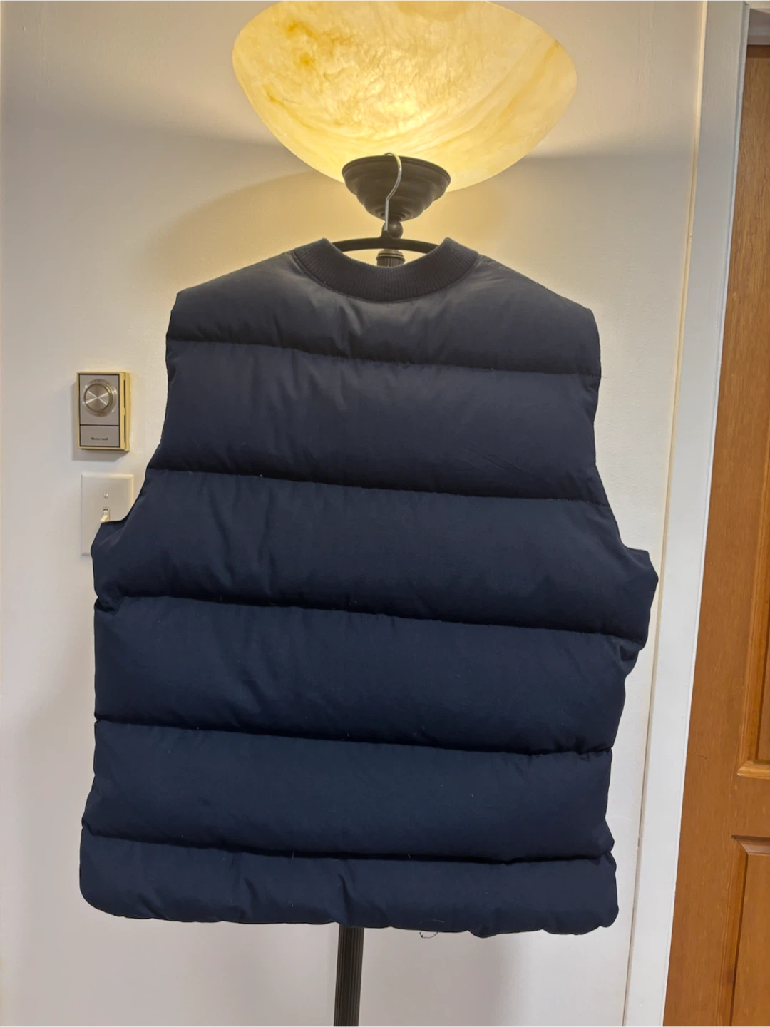Vintage 80s Navy Blue & Grey Reversible Puffer Vest - photo 4