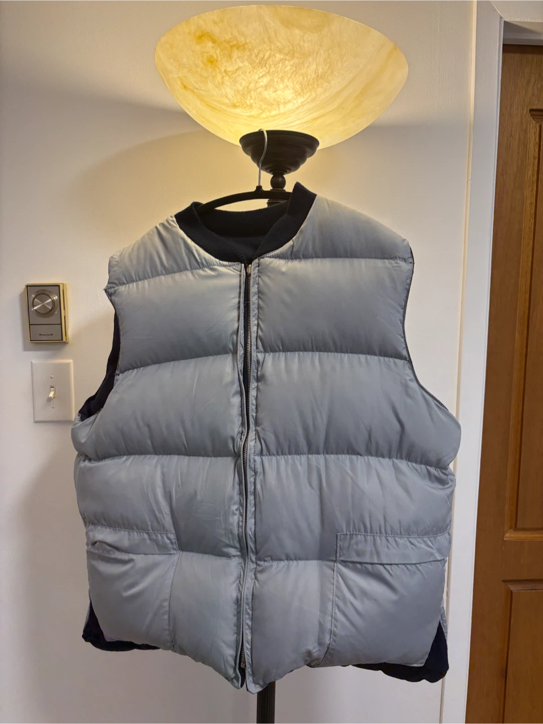 Vintage 80s Navy Blue & Grey Reversible Puffer Vest - photo 5