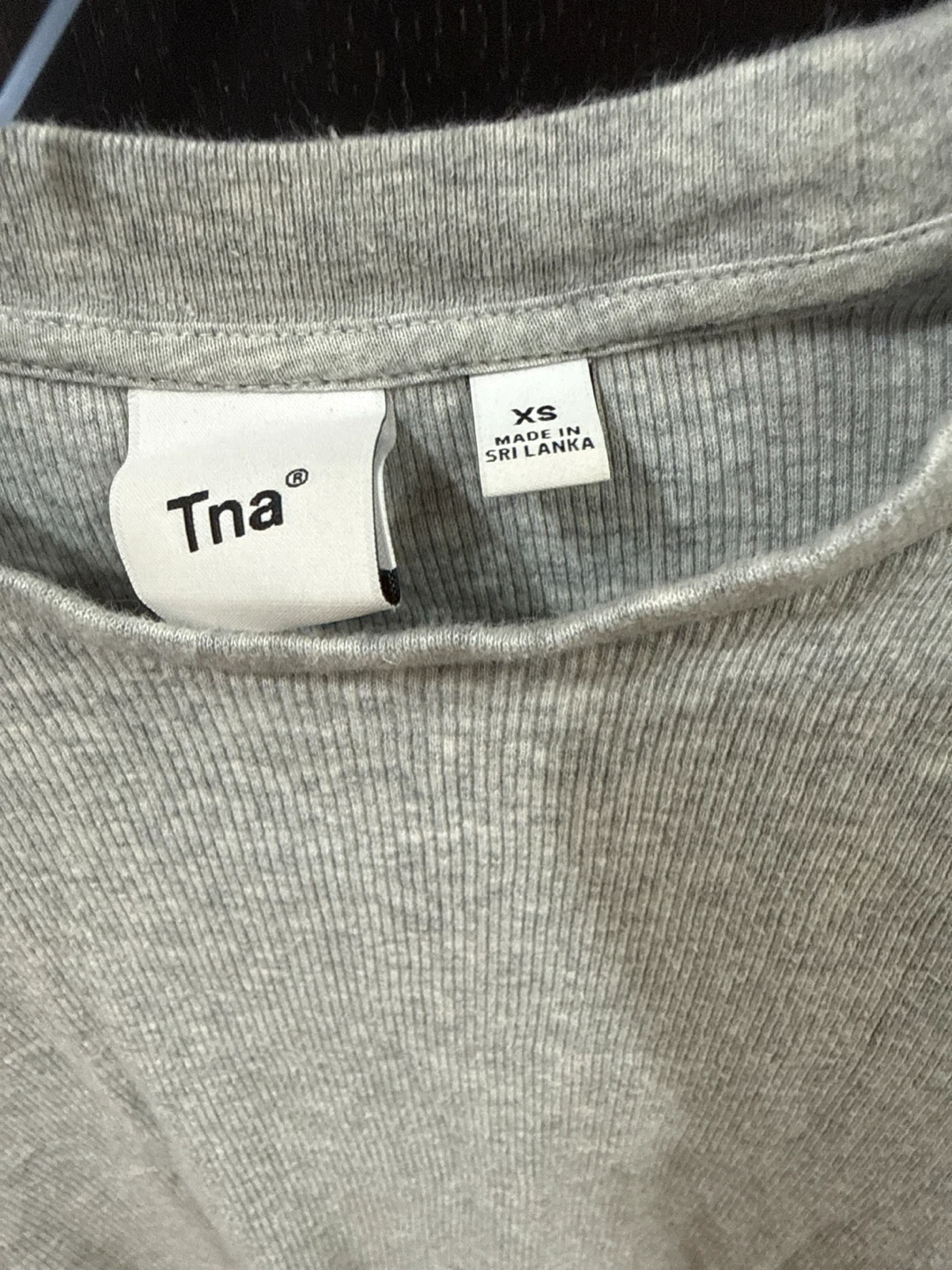 Tna Grey Ribbed Long Sleeve Top XS - photo 2