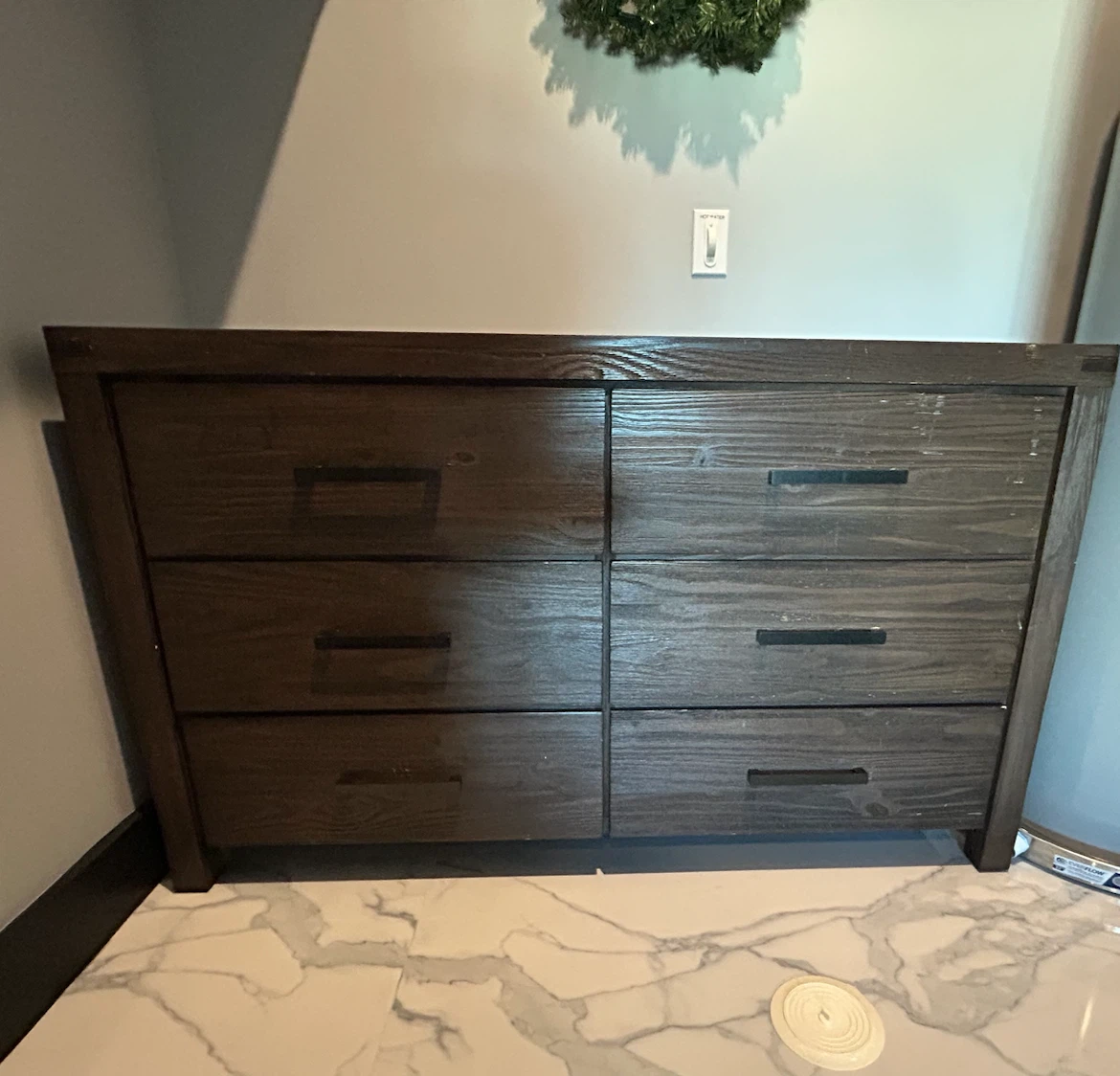 Rustic 6-Drawer Wood Dresser