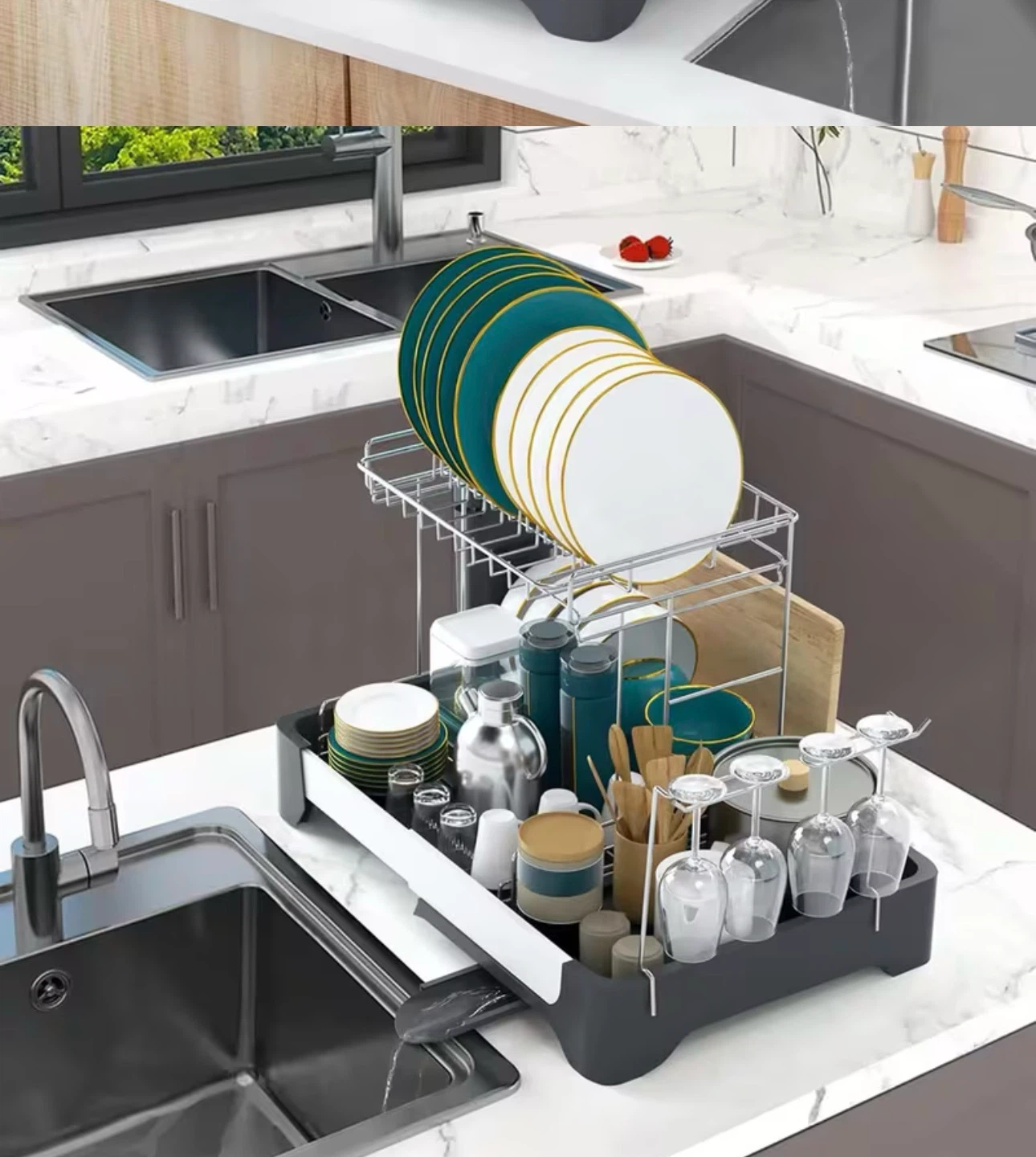 Expandable 2-Tier Dish Rack (BRAND NEW IN BOX) - photo 2