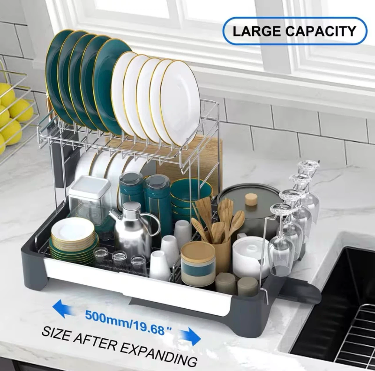 Expandable 2-Tier Dish Rack (BRAND NEW IN BOX) - photo 5