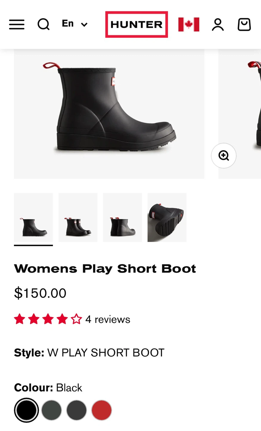 HUNTER Women's Short Play Rain Boot Size 7 150$ - photo 5