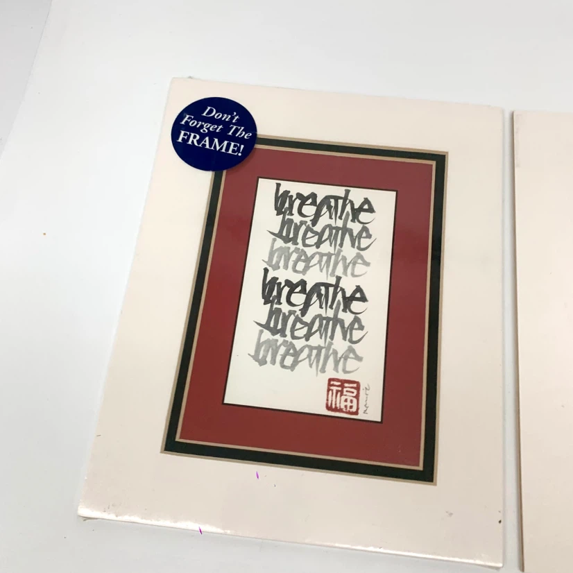 Framed "Breathe" Calligraphy Art Print - photo 2